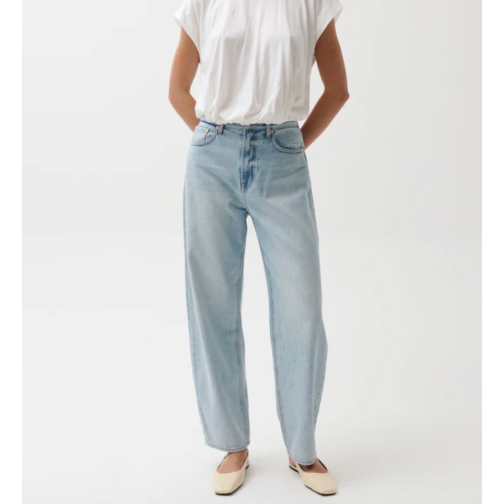 PISTOLA Wes High Rise Barrel Jeans in Waves